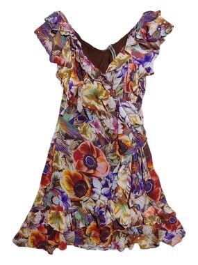 By Anthropologie Ruffled Mini Wrap Dress